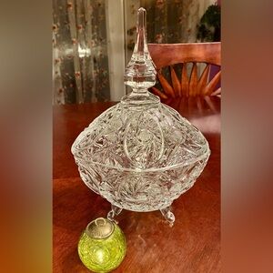 🍬 Vintage Anna Hutte Brilliant-Cut Crystal Candy Bowl